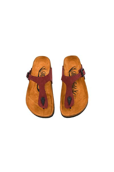 Moosefield Kids Papuci pentru copii din piele naturală roșu Claret