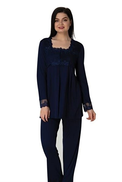 Lohussa Effort tamnoplavi set trudničke pidžame sa dugim rukavima