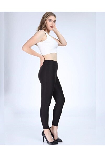 bonbonetti Ženske crne zimske sjajne disko tajice