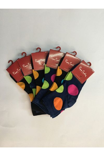 Pierre Cardin Women's Navy Blue Lotus Seamless Cotton Booties Socks Pack of 6