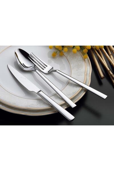 Yiğit 18/10 89 Piece Turquoise Model Simple Pattern Kçb Set