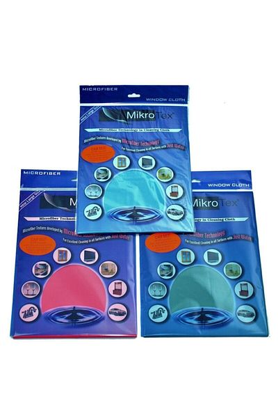 Mikrotex (24 Pieces) Microfiber Glass Cloth and Cleaning Cloth 40x50 CmBlue - Pink - Green