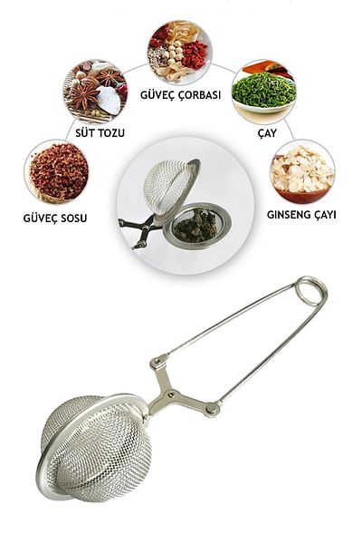 ANADOLU AVM Svrm Stainless Steel Herbal Tea Brewing, Tongs Tea Strainer