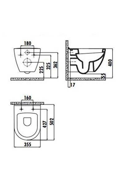 Creavit Tp325 Asma Klozet - Kapak - Gr5001 Gömme Rezervuar Seti