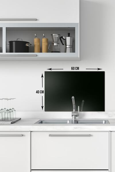 Decorita Black Glass Faucet Back Protector 40x60 cm