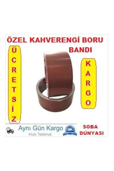 ARISOY 2 Adet Kahverengi Yanmaz Boru Bandı Aliminyum Bant Uyuyan Soba Sızdırm...