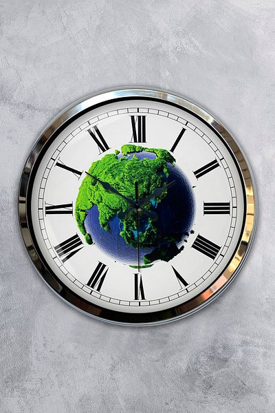 Kasva Concept Gift 40 cm Chrome Metal Natural Wall Clock