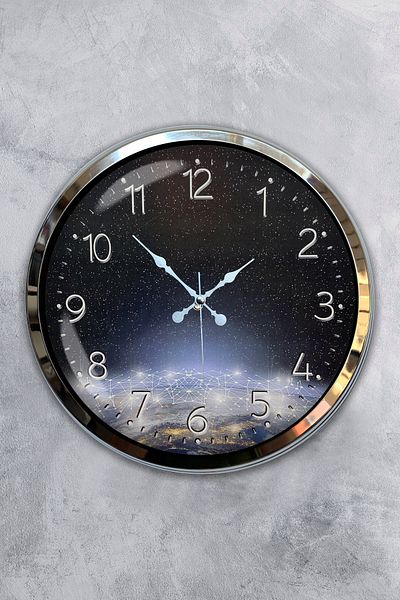 Kasva Concept 40 cm Chrome Metal Strawberry Kitchen Wall Clock