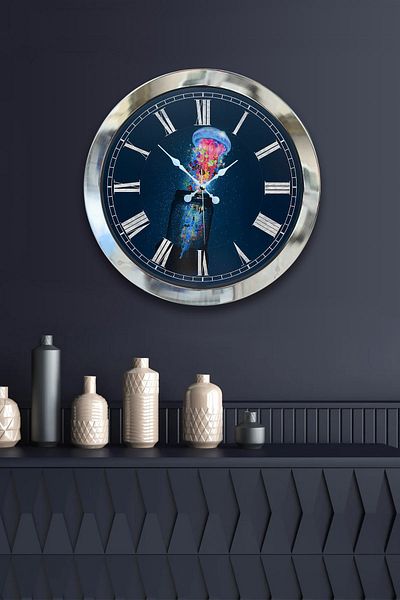 Kasva Concept Gift 36 Cm Chrome Metal Marine Wall Clock
