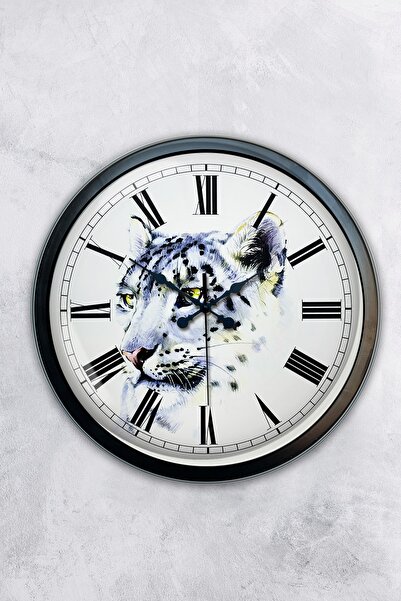 AİB STORE Δώρο 40 εκ. Μαύρο Μεταλλικό Ρολόι Τίγρης τοίχου