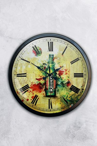 Kasva Concept Gift 40 cm Black Metal Clup Wall Clock