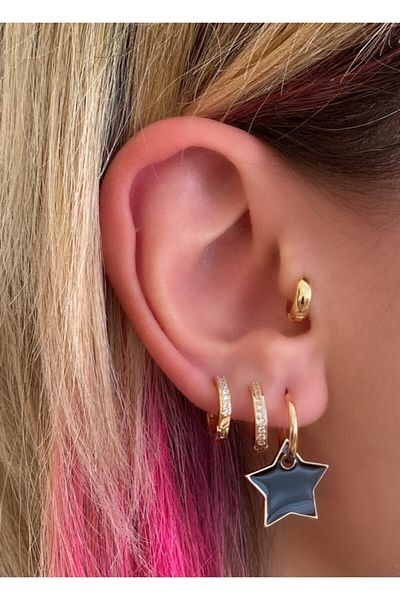 Markiz Takı Black Star Earrings