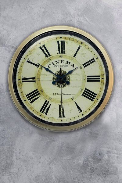 Platin Saat Δώρο 40 εκ. Αντίκα Μεταλλικό Ρολόι Τοίχου Κινηματογράφου