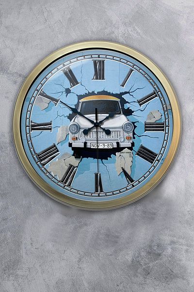 Kasva Concept Gift 40 cm Antique Metal Car Wall Clock