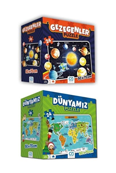 Generic Brand Ca Games Our World and Planets 24 Piece Earth Puzzle Set