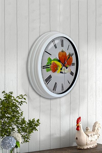 Kasva Concept 40 cm White Metal Kitchen Wall Clock