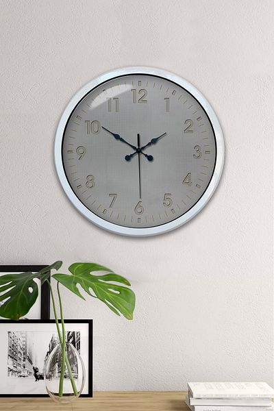 Kasva Concept Cadou 40 Cm Ceas de Perete Clasic Metal Alb