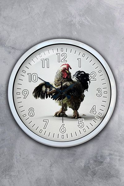 Kasva Concept Cadou 40 Cm Ceas de Perete Metal Roșu Alb