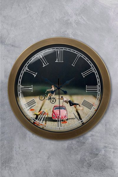 Kasva Concept 36 cm Tumbled Metal Turtle Wall Clock