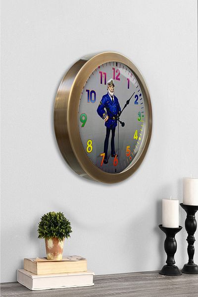 Kasva Concept 36 cm Antique Metal Ship Captain Wall Clock