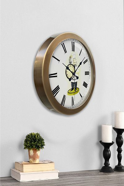 Kasva Concept Gift 36 cm Antique Metal Cook Kitchen Wall Clock