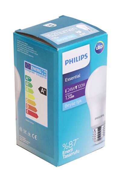 Philips Essential Led Lamba 13w - 100w E27 Duy 6500k Beyaz Işık