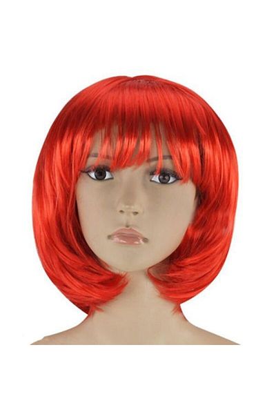 Pi İthalat Red Blunt Hair Wig