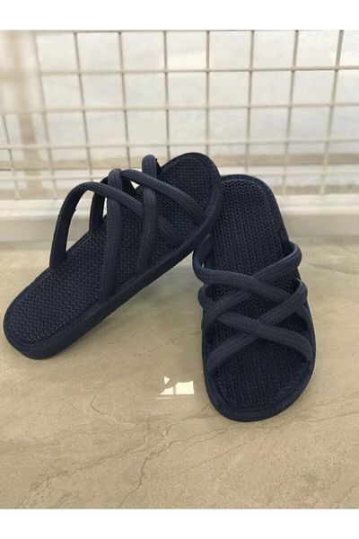 GEZER Γυναικείες παντόφλες δαπέδου Navy Blue αντιολισθητικές