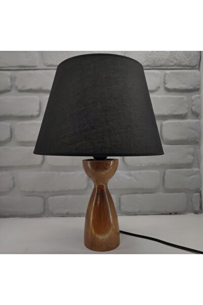 365GUNSERİSONU Star Series Polaris Natural Wooden Body Wooden Leg Fabric Hat Lampshade Table Lamp