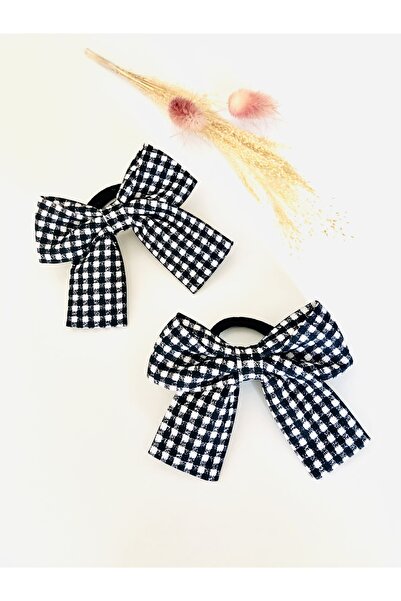 seyranat Комплект от две висококачествени еластични черно-бели фиби с панделк...