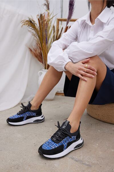 ANGELİNA JONES Gilson Kadin Siyah Mavi Sneaker