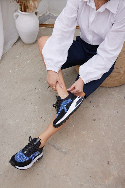 ANGELİNA JONES Gilson Kadin Siyah Mavi Sneaker