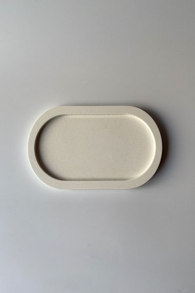 sin istanbul Oval Plate Concrete White