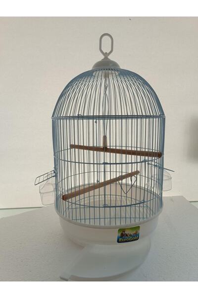 EuroGold Qh Yuvarlak Kuş Kafesi Beyaz 34x55 Cm