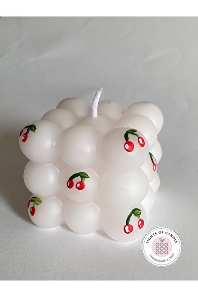lıghts of candle handmade & 2020 El Çizimi Desenli Kokulu Bubble Mum