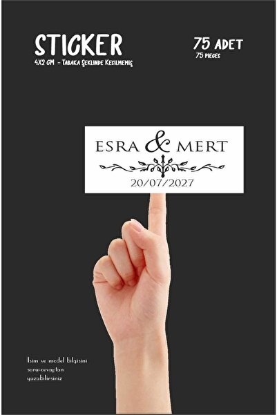 Hsn Söz Nişan Kına Nikah Düğün Şişe Ve Magnet Etiketi 75 Adet 1 Tabaka 4x2 Cm