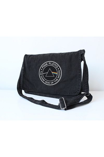 DEFLİNMODA Geantă vintage unisex din denim cu imprimeu Pinkfloyd