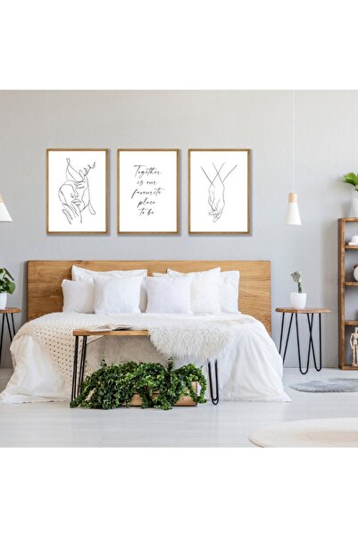 woodhomeworks Ahşap Dekoratif 3 Lü Tablo qmrc