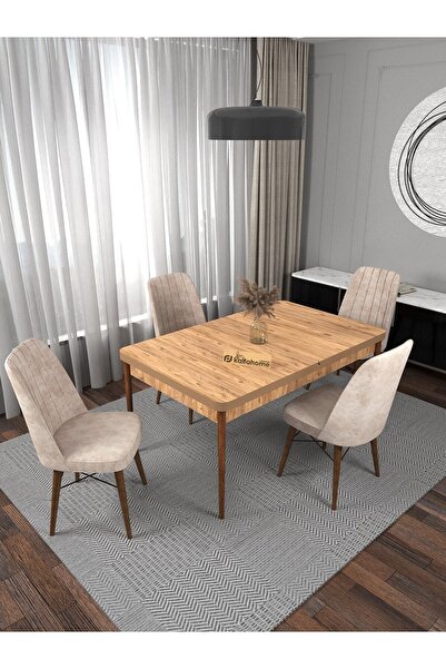 Kaffahome Riff Serisi Atlantik 80x130 Açılır Masa Yemek Masası Mutfak Masası ...