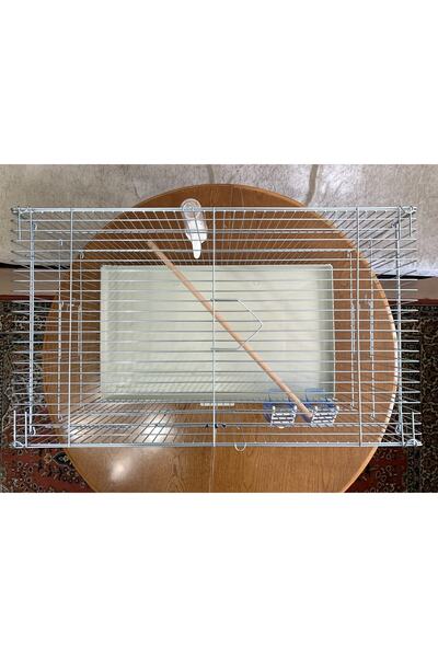 10 Crosby Sultan Papağanı Üretim Kafesi ( Yemlik, Suluk, Ahşap Tünek Dahil ) Kampanya Kalın Telli