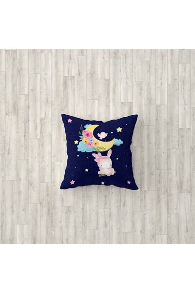 Talia Home Husă de pernă de 3 bucăți cu model de lună albastru și animale dră...