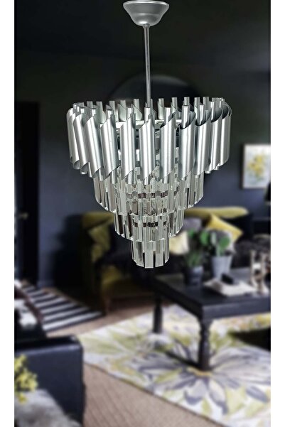 MATMAZEL AKSESUAR Roza Gümüş 35 Lik Kristal Taşlı Lüks Avize