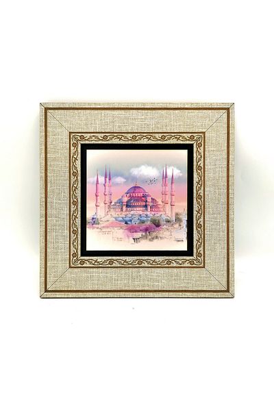 Sadrazam Εκτύπωση Τζαμιού Sultanahmet σε κορνίζα MDF 20cmx20 cm Krt-012