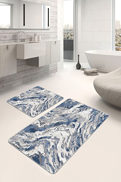 Realhomes طقم مكون من قطعتين، طقم سجادة حمام مكون من قطعتين بتصميم عتيق على أ...