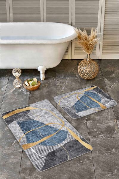 Realhomes Set of 2 Geometric Motif Gold Patterned Geometric Classic 2-Piece B...