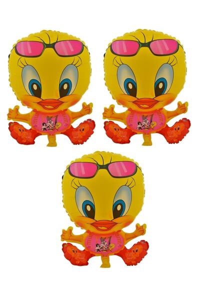 HitDukkan Tweety 3 Adet Büyük Boy 42cmx52cm Folyo Balon (HELYUM) No:6