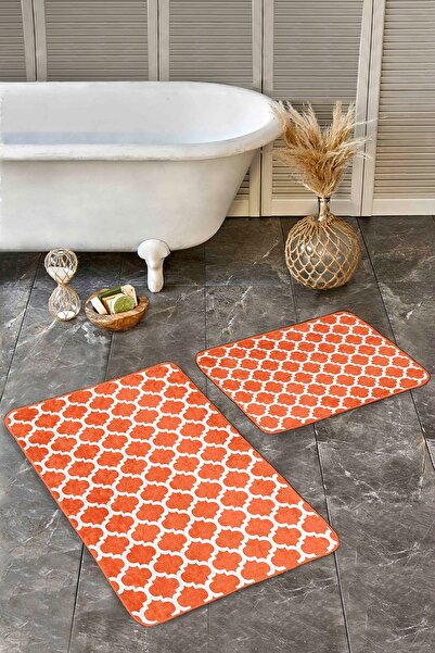 Realhomes Set of 2 Geometric Simple & Stylish 2-Piece Bath Mat Set with Ogea ...