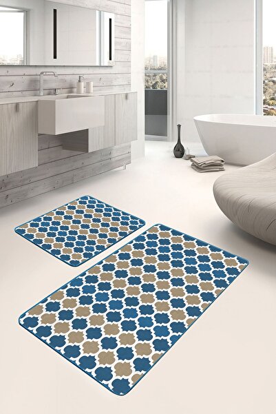 Realhomes Blue - Beige Morrocan Motif on the Floor Ogea Ethnic Motifs Geometr...