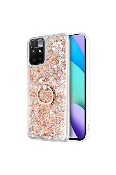 Microsonic Xiaomi Redmi 10 2022 Kılıf Glitter Liquid Holder Gold