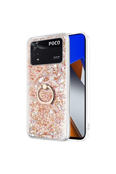 Microsonic Xiaomi Poco X4 Pro 5g Kılıf Glitter Liquid Holder Gold